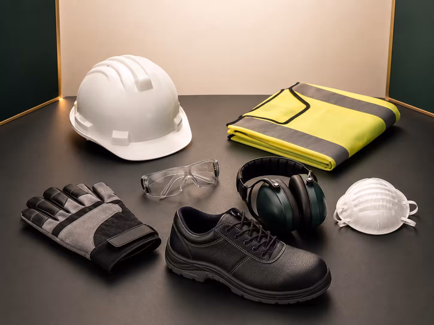 Safety helmets, gloves, goggles, and protective equipment