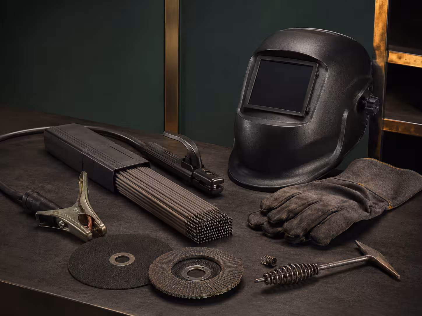 Welding rods, electrodes, and workshop welding accessories