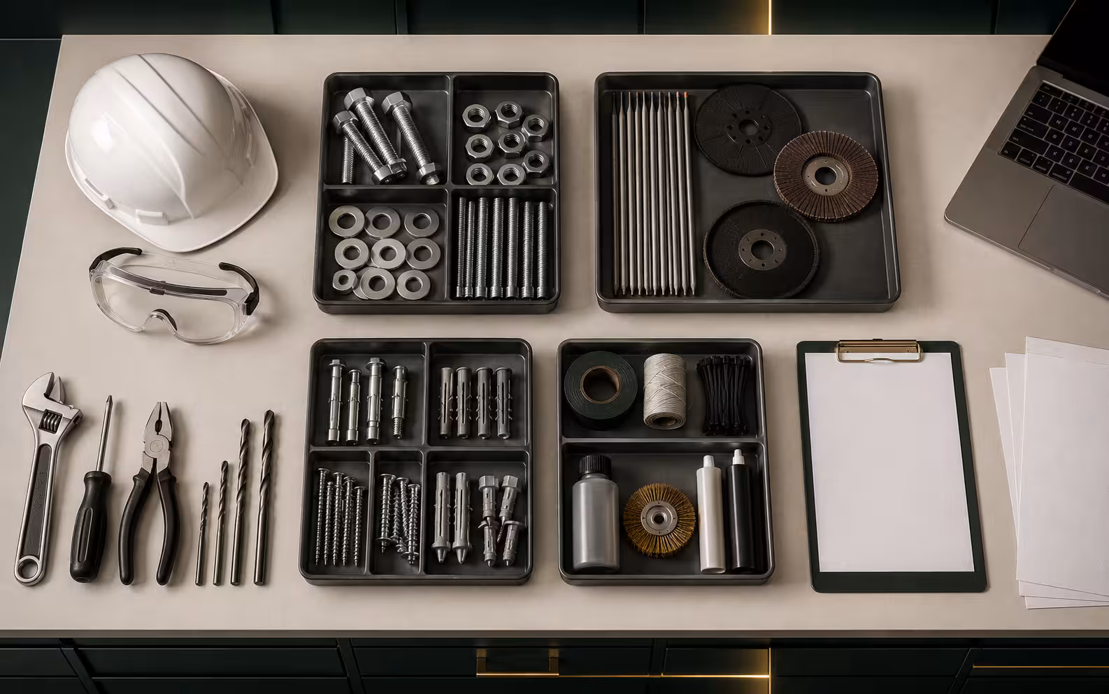 Industrial bolts, nuts, washers, screws, and anchors